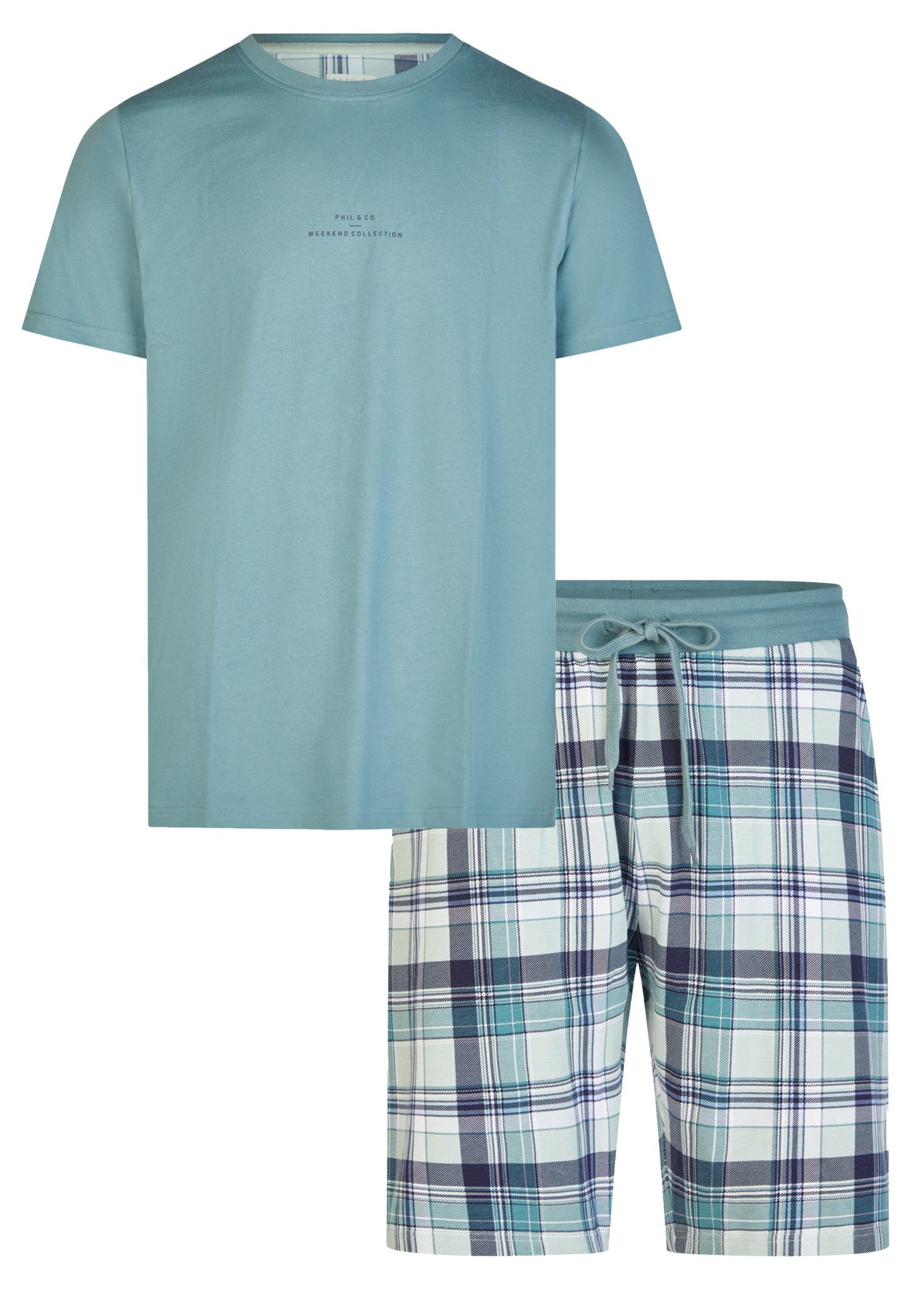 Phil & Co. Shorty Herren Pyjama kurz (2 tlg) Modisches Design
