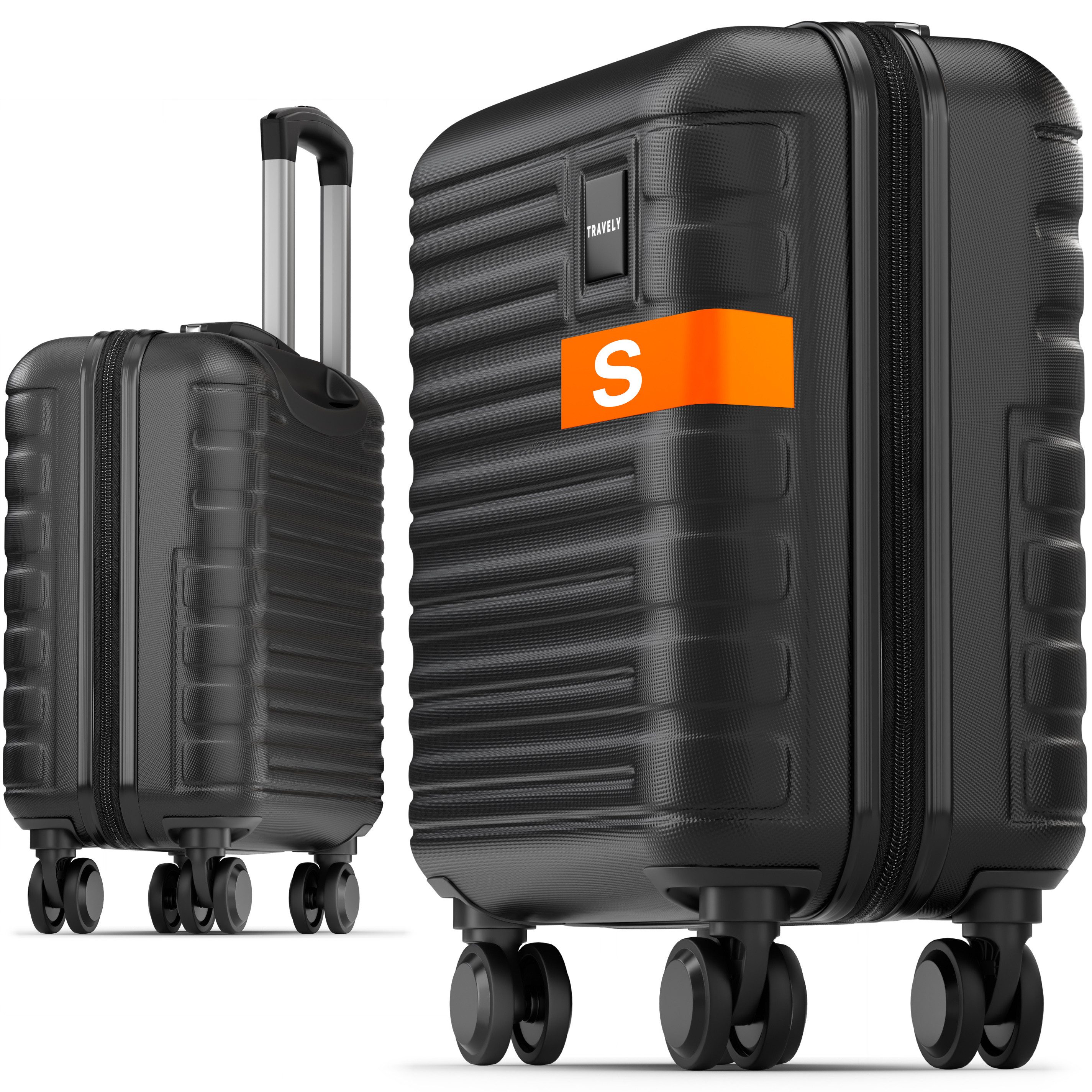 Travely Handgepäck-Trolley Polycarbonat Handgepäck Koffer 45x36x20cm - für Easyjet etc, 4 Rollen