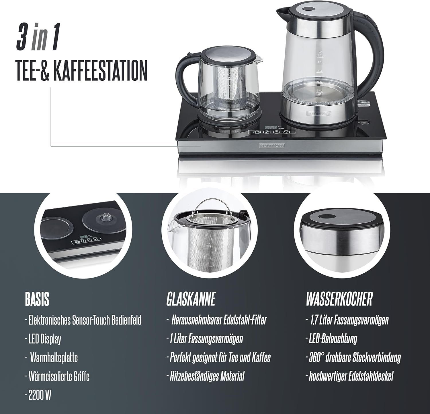 VIXDA Kungfu Glas-Tee-Set Mit Magnetischer Wasserumleitung - 300-400ml