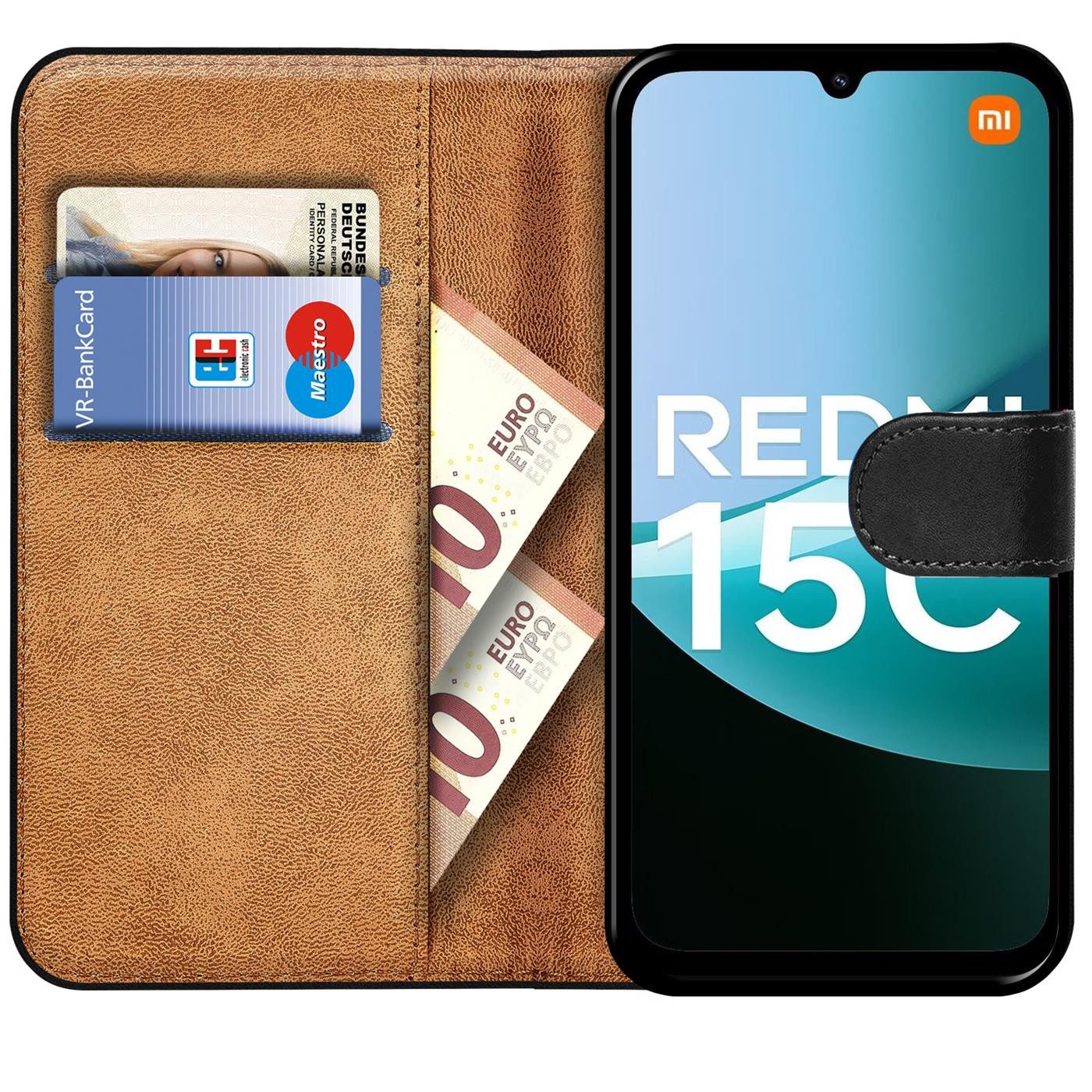 CoolGadget Handyhülle Book Case Handy Tasche für Xiaomi Redmi 15C 6,9 Zoll, Hülle Klapphülle Flip Cover für Redmi 15C 4G 5G Schutzhülle