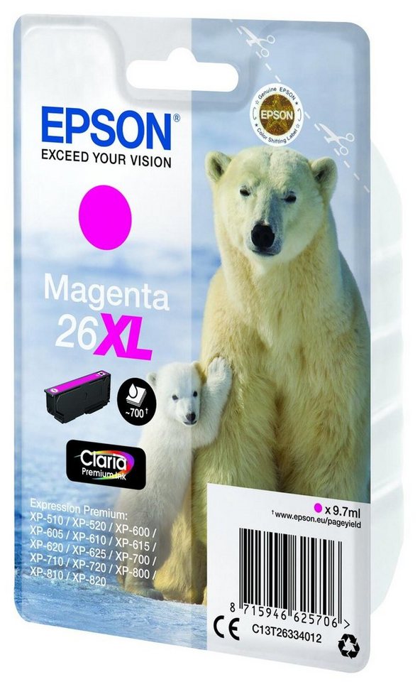 Thumbnail - Epson Epson 26XL Eisbär Druckerpatrone magenta Tintenpatrone