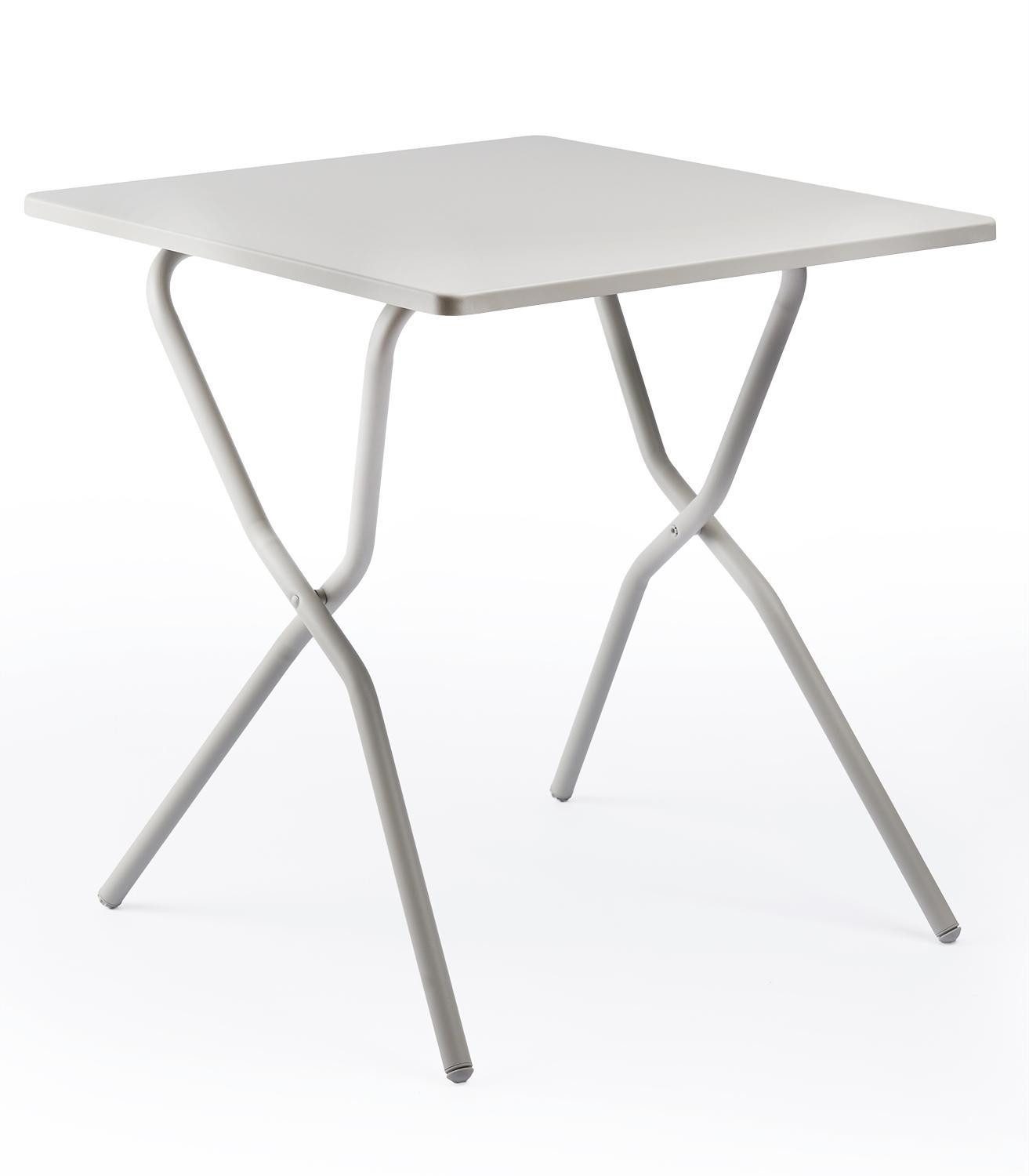 Lafuma Gartentisch BALCONY NATURA COLORBLOCK, Beige Seigle, Stahl, zusammenklappbar, B 64 x H 73 x T 70 cm