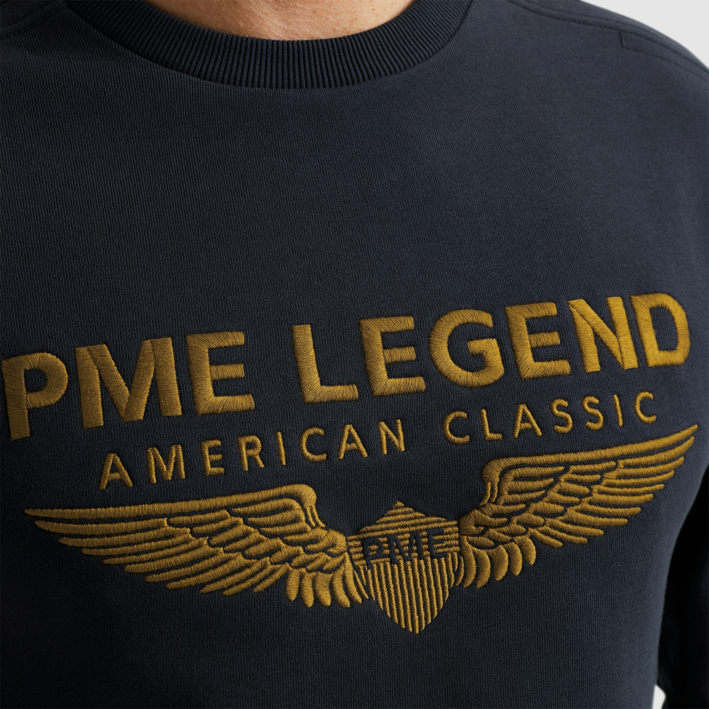 PME LEGEND Sweatshirt Crewneck soft terry with logo mit Logo Stickerei – Bild 4 von 5