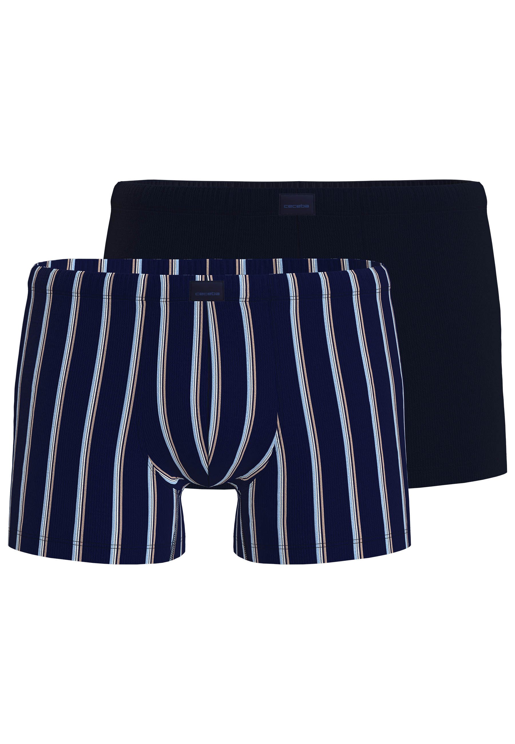 CECEBA Boxershorts CECEBA Herren Pants blau längsgestreift 2er Pack (2-St)