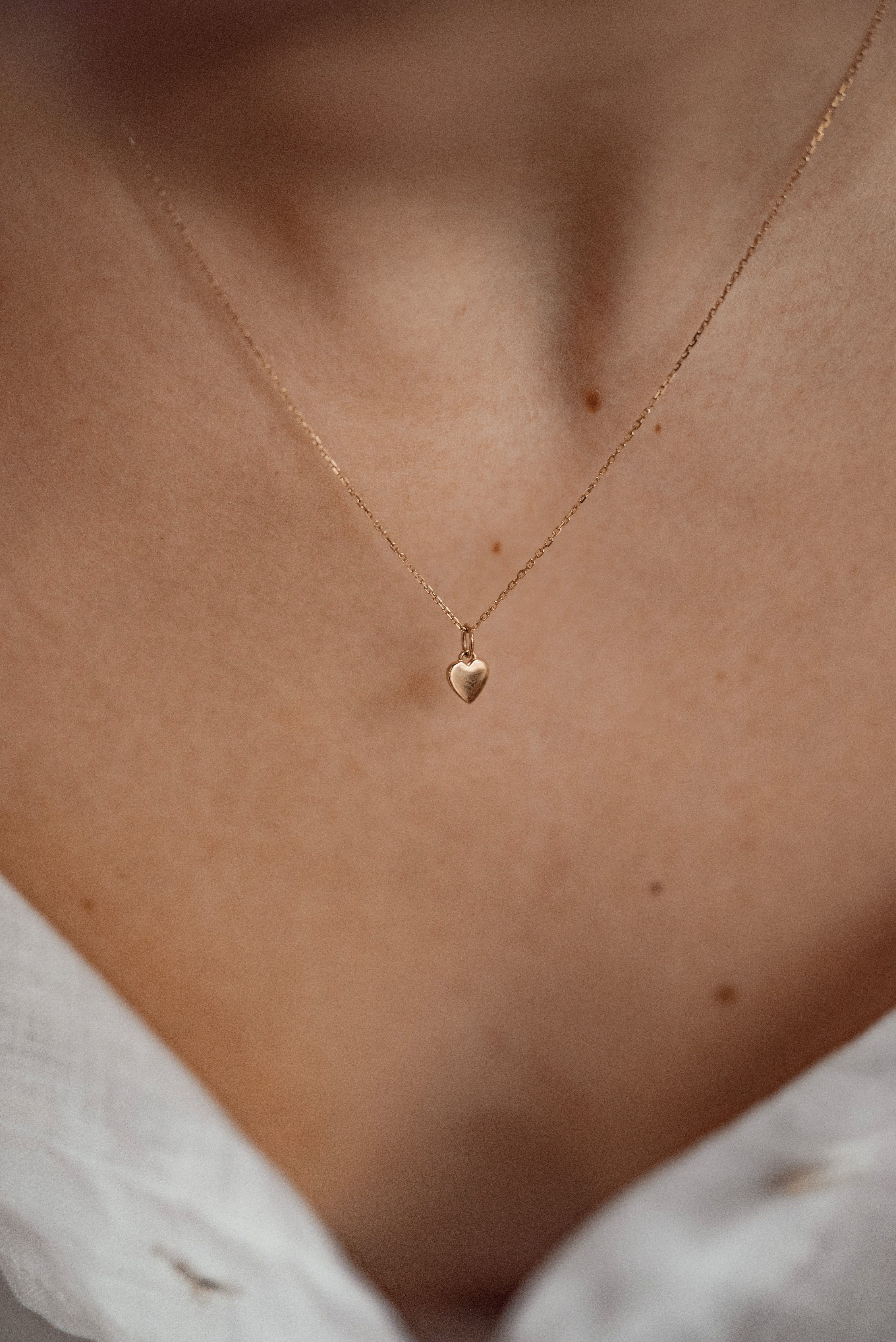 Dear Me Goldkette Damen 585 Gelbgold Weißgold Herz hängend, Goldkette Anhän günstig online kaufen