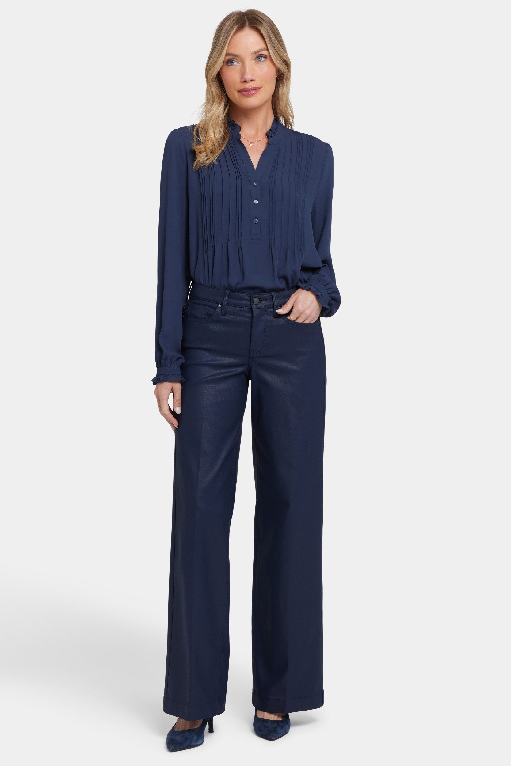 NYDJ Weite Jeans Coated Teresa Wide Leg Jeans