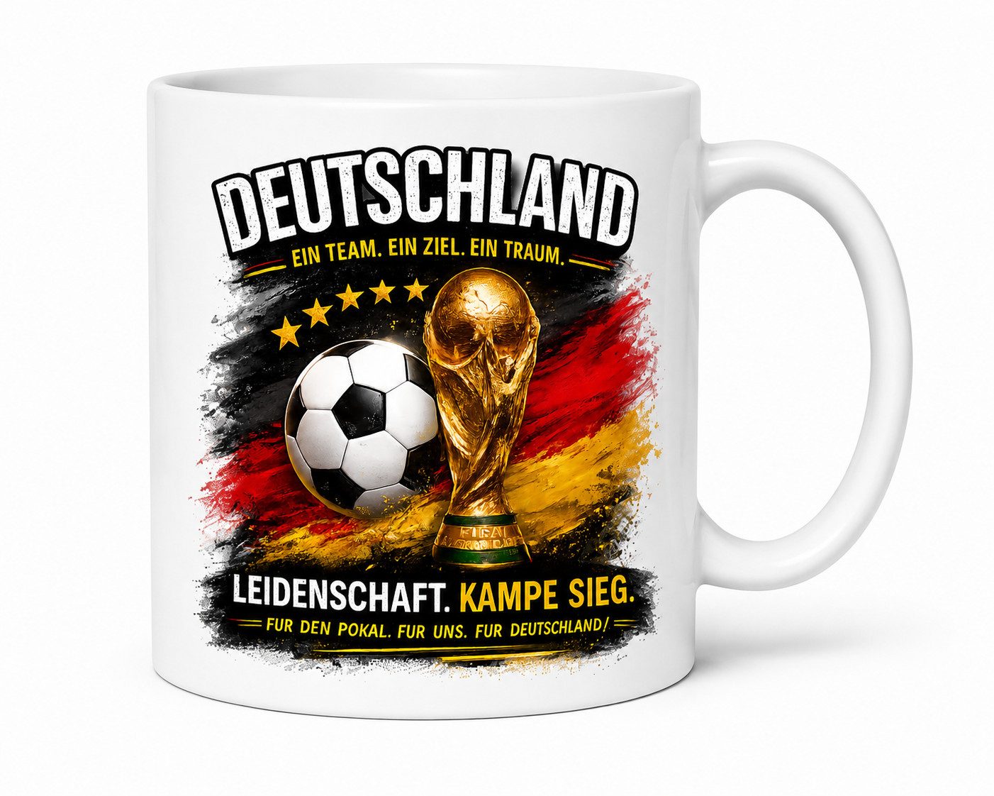 Blondie & Brownie Tasse DeutschlandPokal Keramikbecher Fußball Pokal Print Fanmotiv, 1-tlg., Keramik, DeutschlandPokal_Tasse Fußballfan Becher