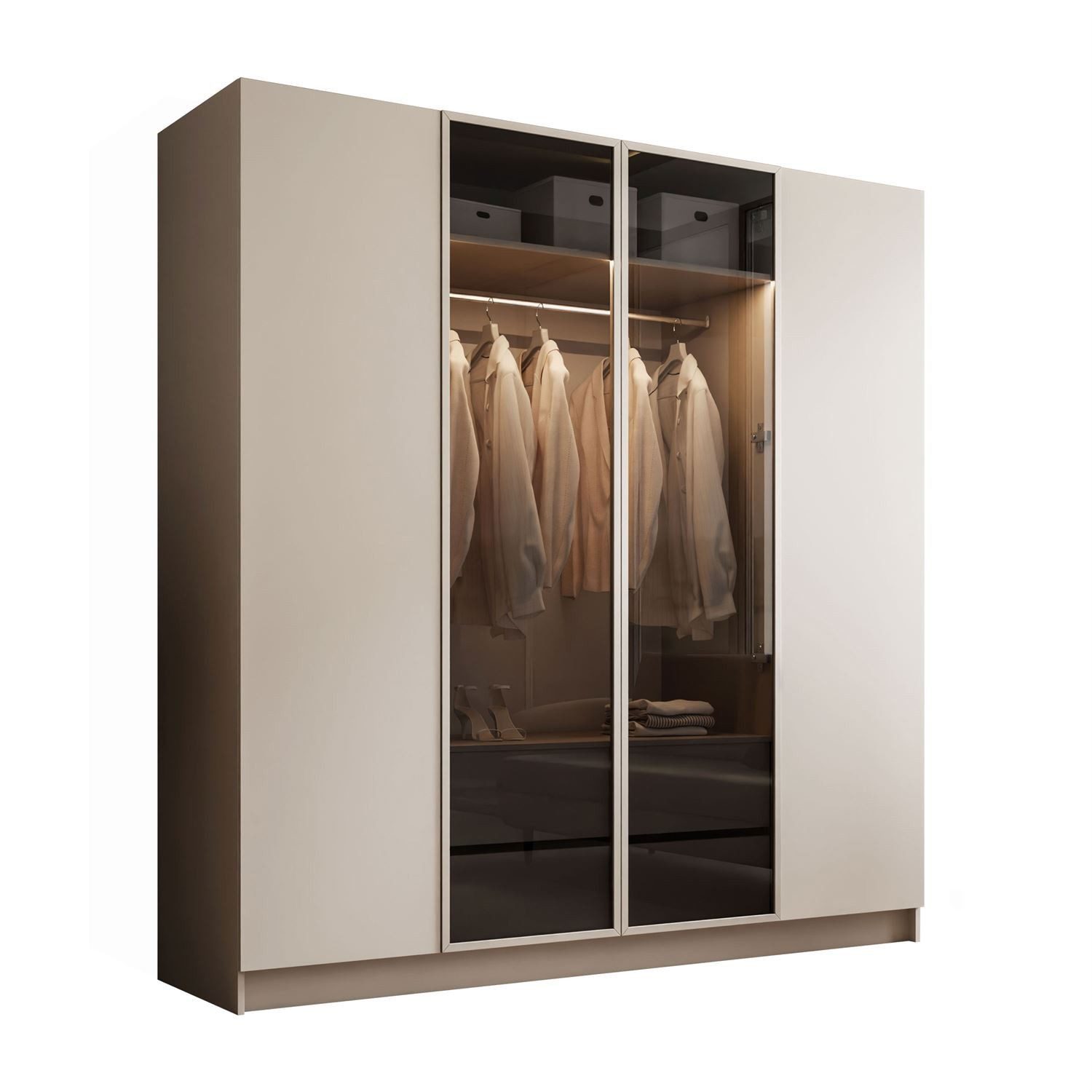 Lookway Kleiderschrank ATRIUM II mit Glasfront inklusive Trageservice