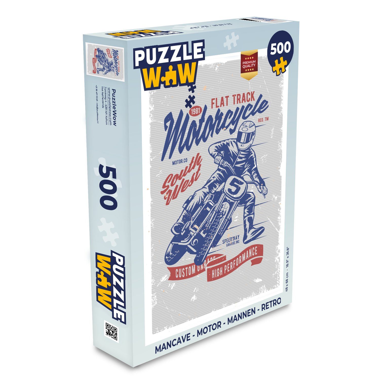 MuchoWow Puzzle Mancave - Motor - Männer - Retro, 500 Puzzleteile, Foto- Puzzle, Bilderrätsel, Puzzlespiele, Spielzeug
