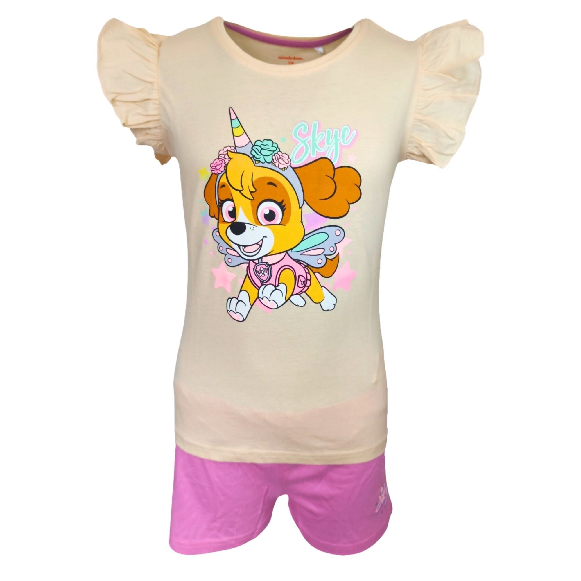 PAW PATROL Schlafanzug Skye (2 tlg) Mädchen Pyjama kurzarm Shorty aus Baumnwolle Gr. 98-128 cm Rosa | Pyjamas