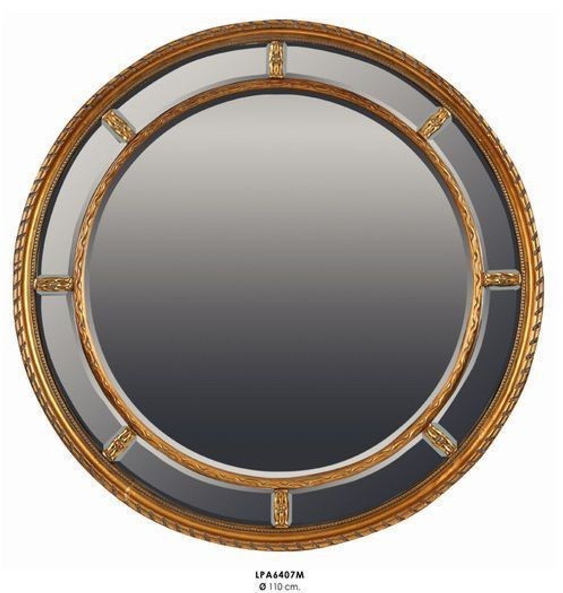 Wandspiegel Barockspiegel Goldener Durchmesser Prunkvoll 110 Rund Spiegel - Padrino - Edel Casa & cm Barock Gold