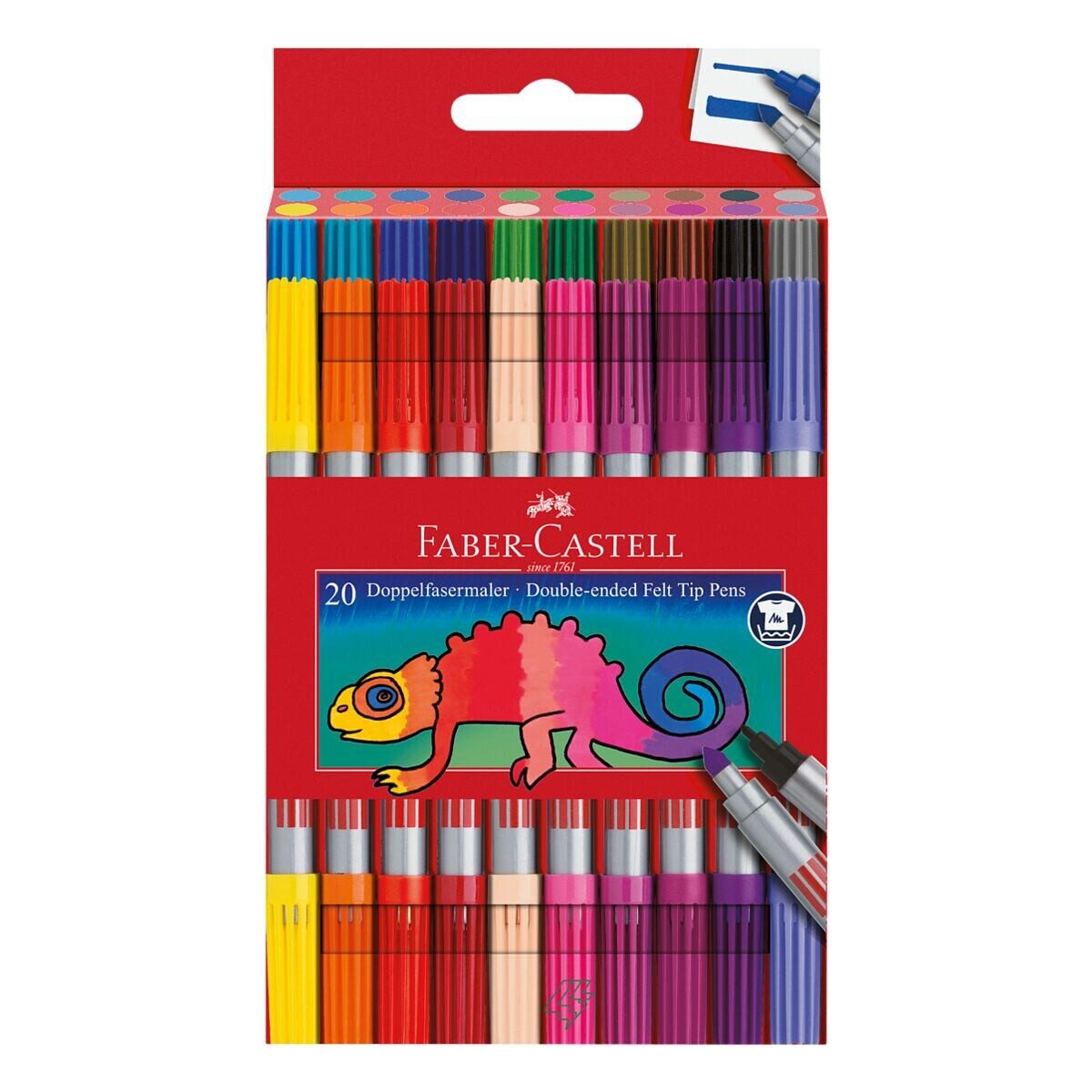 Faber-Castell Filzstift, (20-tlg), 20er Set, Doppelfasermaler