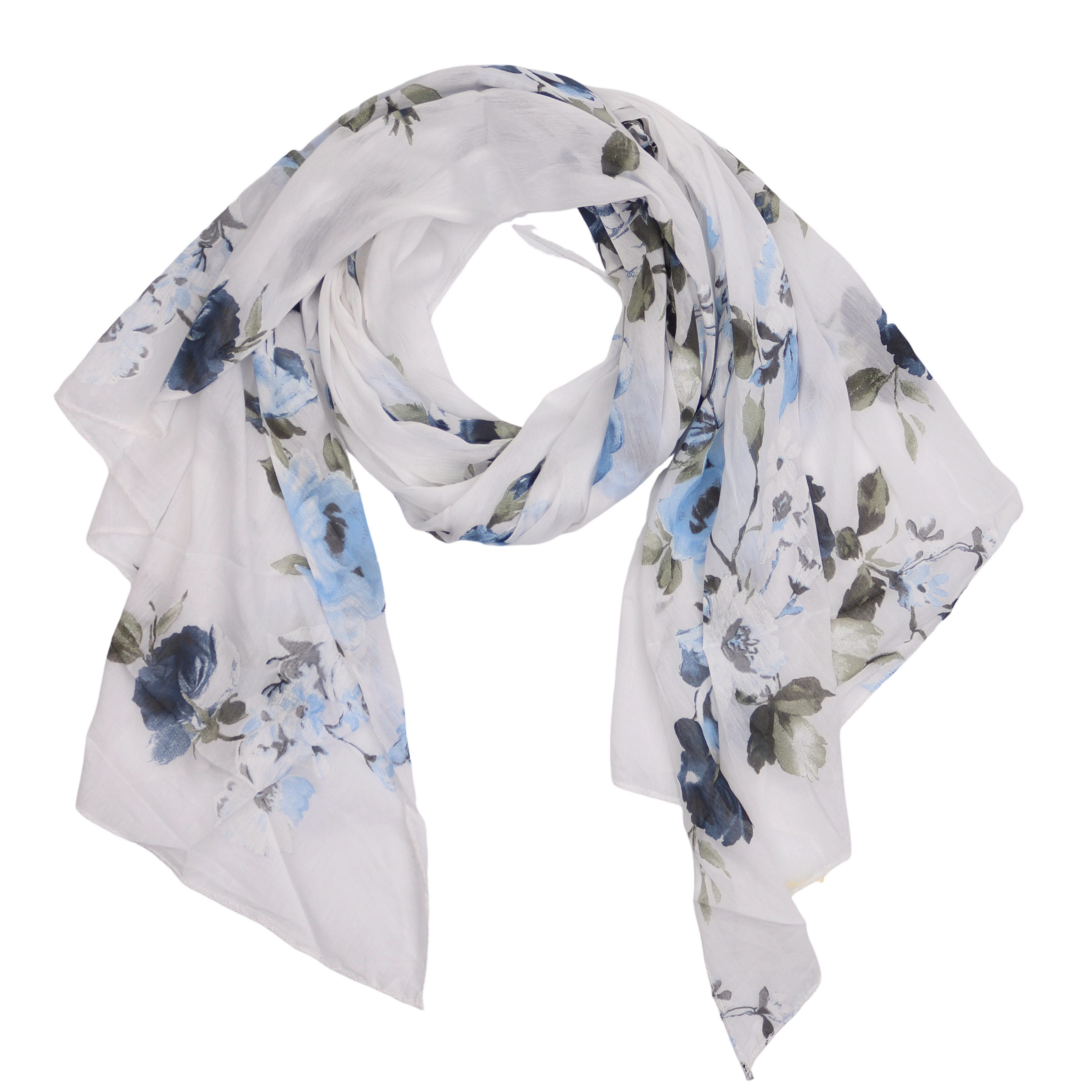 MIRROSI Modeschal Asymmetrischer Schal, Made in Italy 20% Seide 80% Baumwolle, (Ca.170x77cm; leicht und bequem), Damen Halstuch ideal für Frühling, Sommer und Herbst