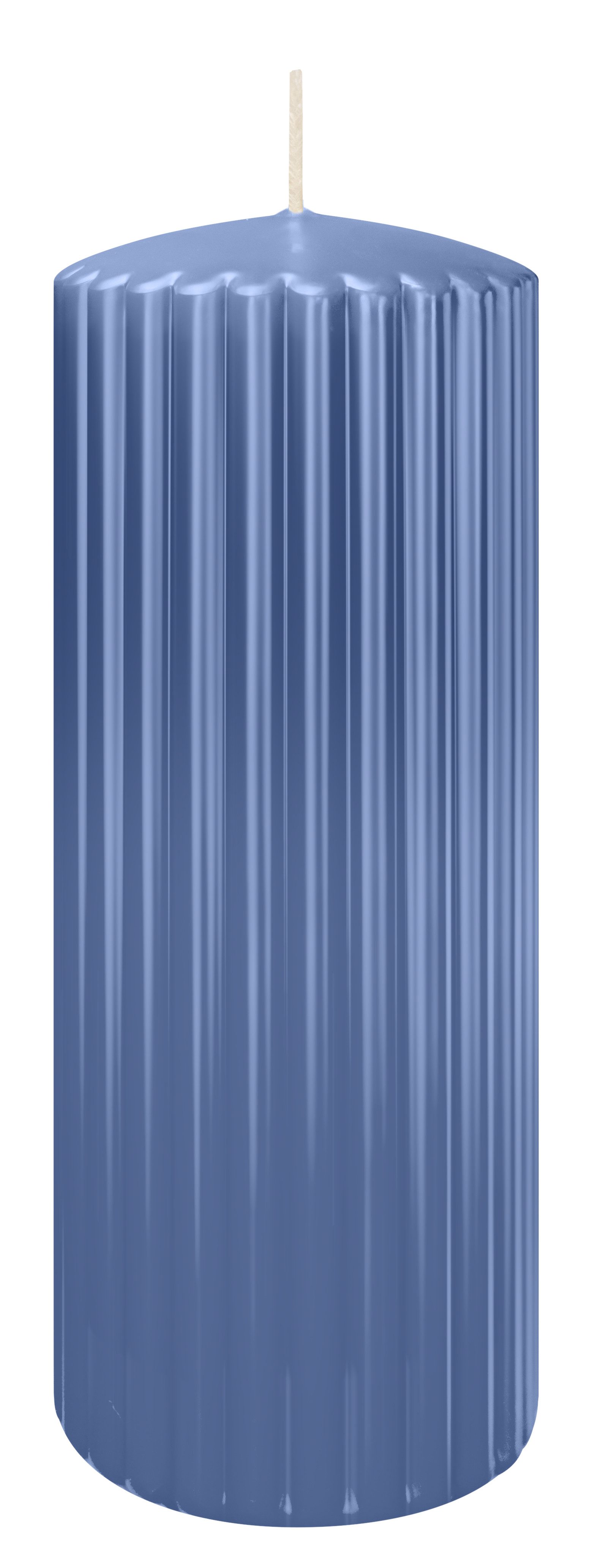 Wiedemann Kerzen Adventskerze Rillen Kerzen Graublau 200 x Ø 80 mm, 4 Stück