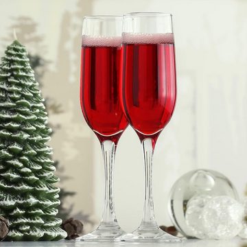 LAV Sektglas Champagne Gläser, Glas Sektschalen 6er Set Sektflöten Glas, Wein 220ml, Glas