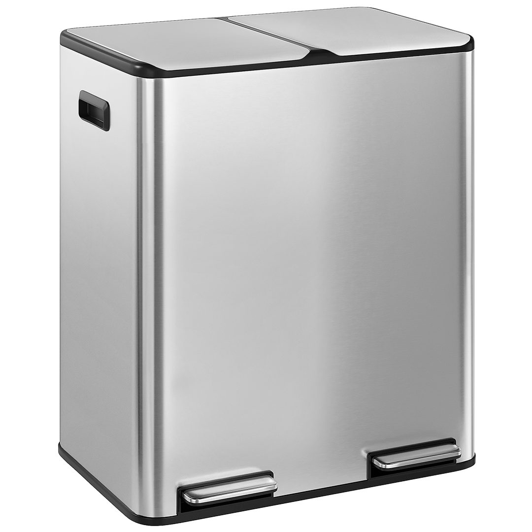 STEELSØN Mülleimer Elyron 2x30 Liter, Abfalleimer aus Edelstahl, mit Soft-Close-Funktion & Inneneimer
