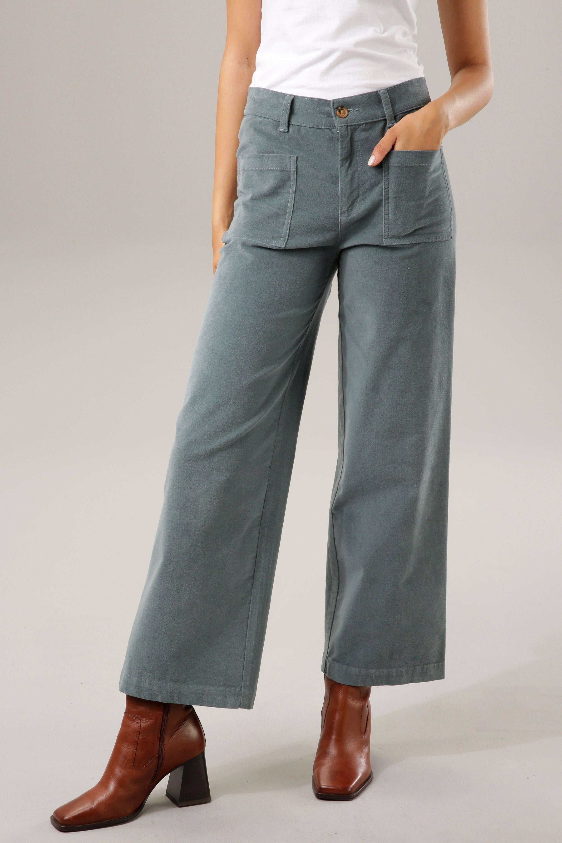 Aniston CASUAL Cordhose in angesagter Hight-waist-Form | Weite Hosen