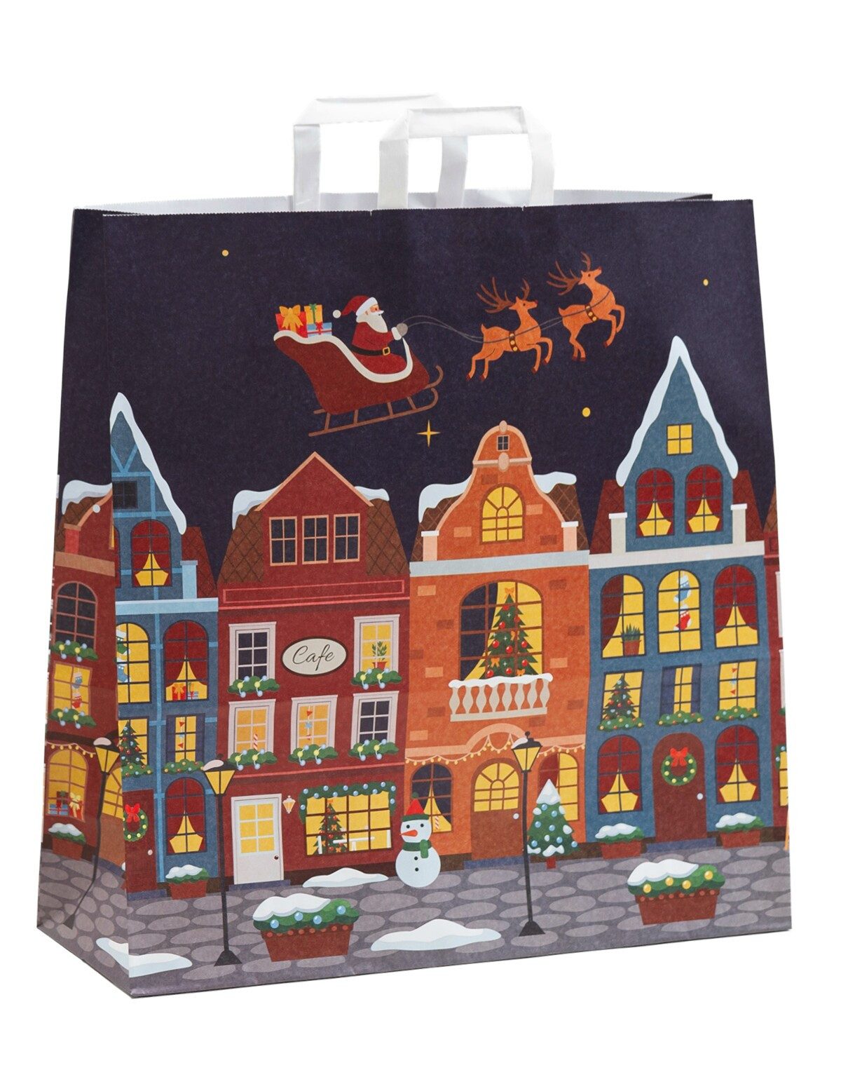 Tragetasche Papiertragetasche Motiv "Weihnachtsabend" (150-tlg., 47+17x47 cm)