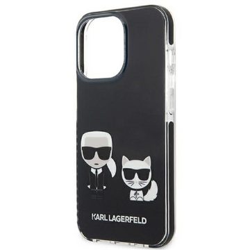 KARL LAGERFELD Handyhülle Case iPhone 13 Pro Cover Kunststoff schwarz Katze