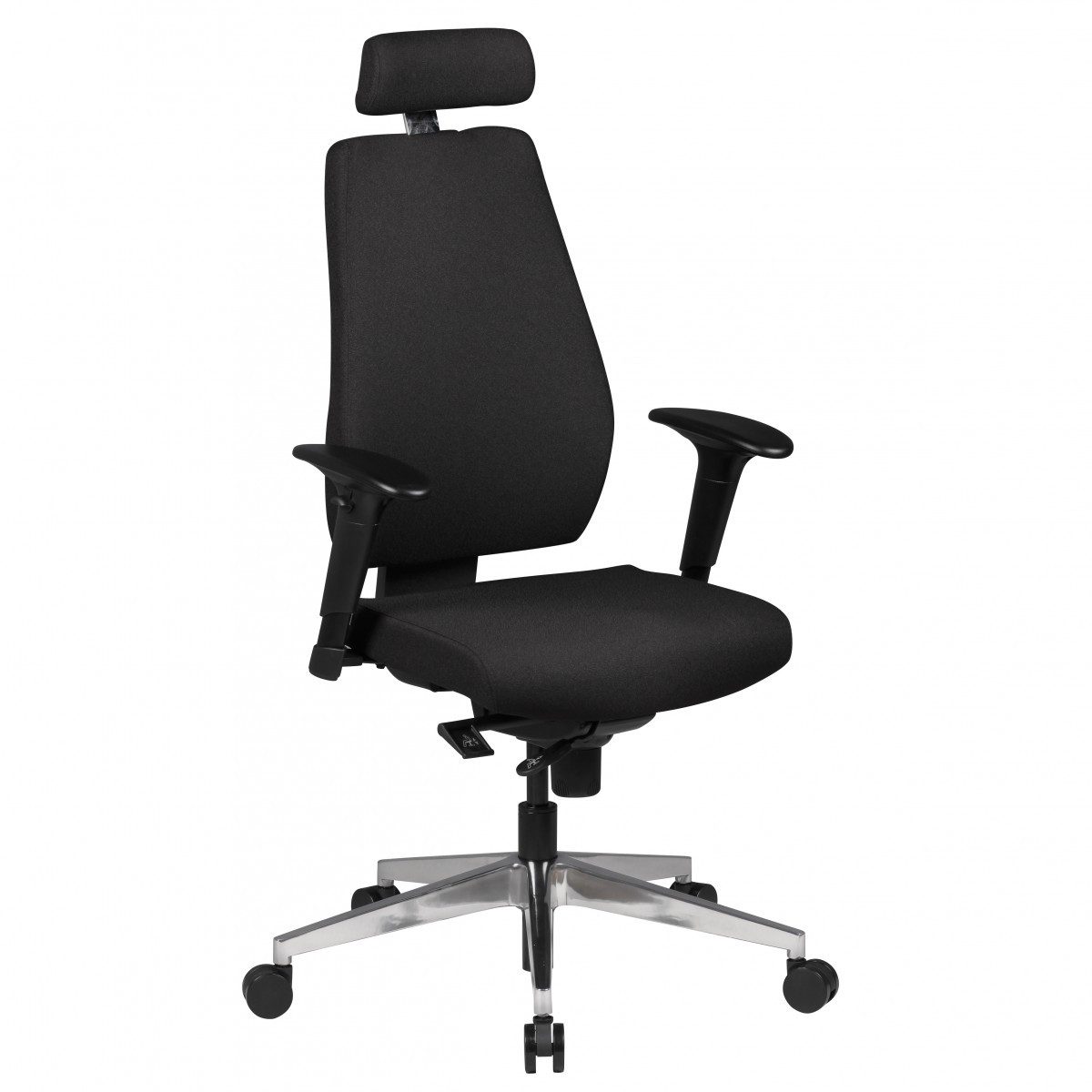 Amstyle Chefsessel Bürostuhl SPM1.279 Schreibtischstuhl Stoff Schwarz Modern (Bürostuhl XXL 120 kg Modern, Stoff Schwarz), Schreibtischstuhl Drehbar Drehstuhl mit Kopfstütze