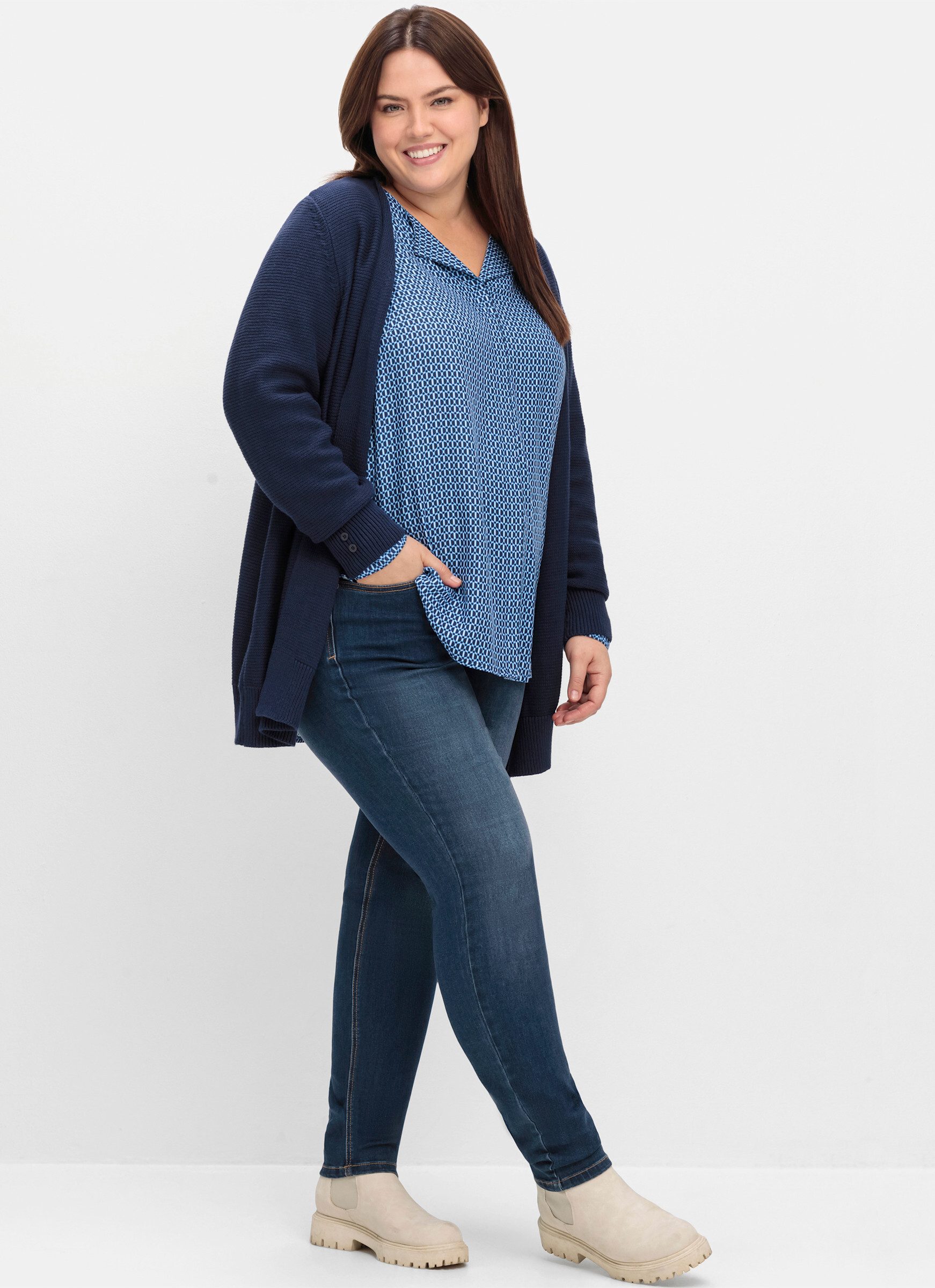 Sheego Klassische Bluse Druckbluse . günstig online kaufen