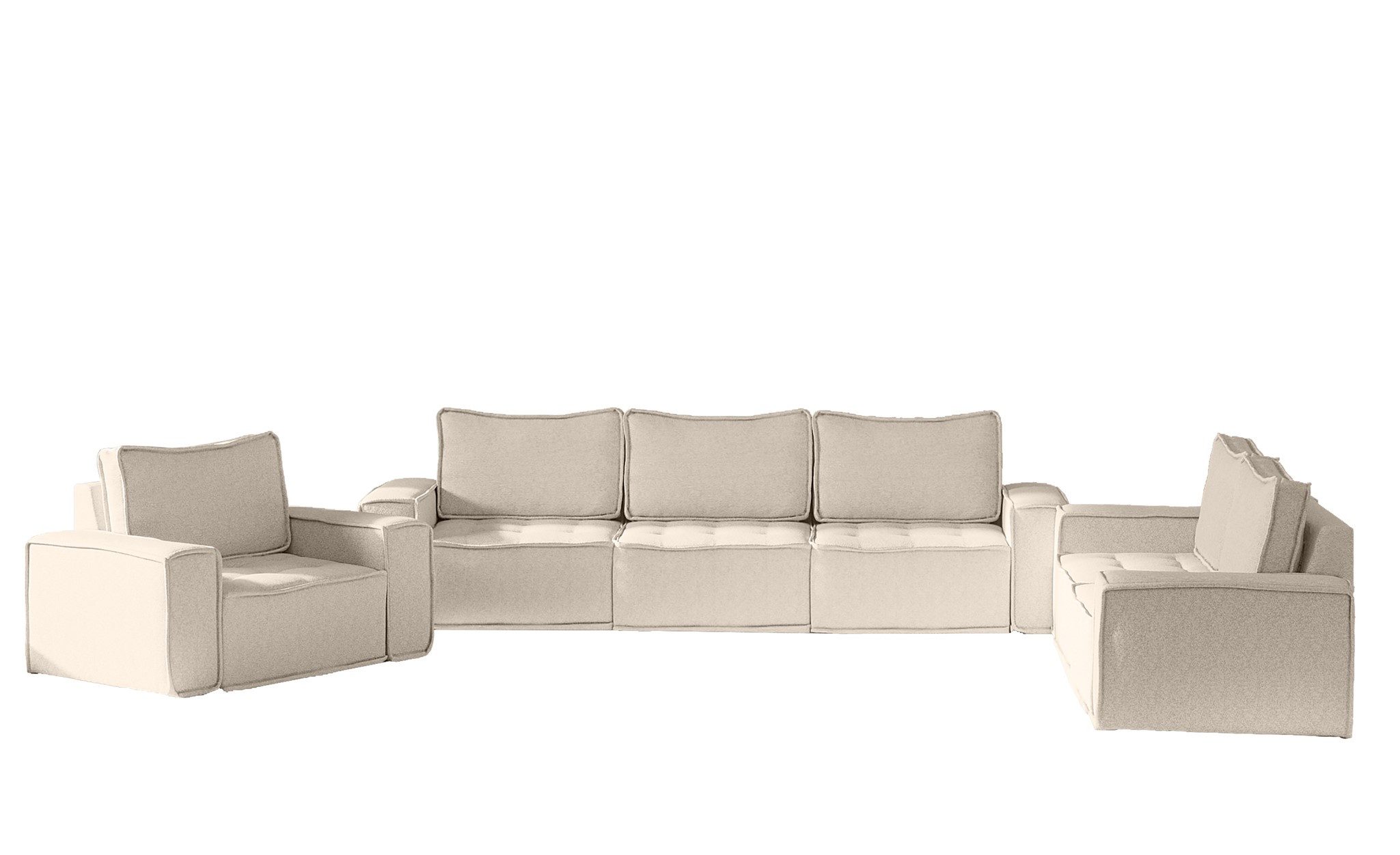 Fun Möbel Polstergarnitur Sofaset Modulsofa-Set 6-teilig SANDE 3-2-1 in Stoff, (alle "Module-Sets", können mit "Einzeln-Modulen" erweitert werden), Rundumbezug