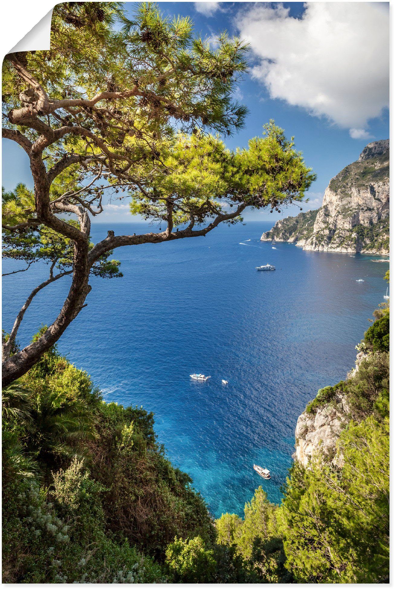 Artland Wandbild Punta de Masullo, Insel Capri, Italien, Meer Bilder (1 St)