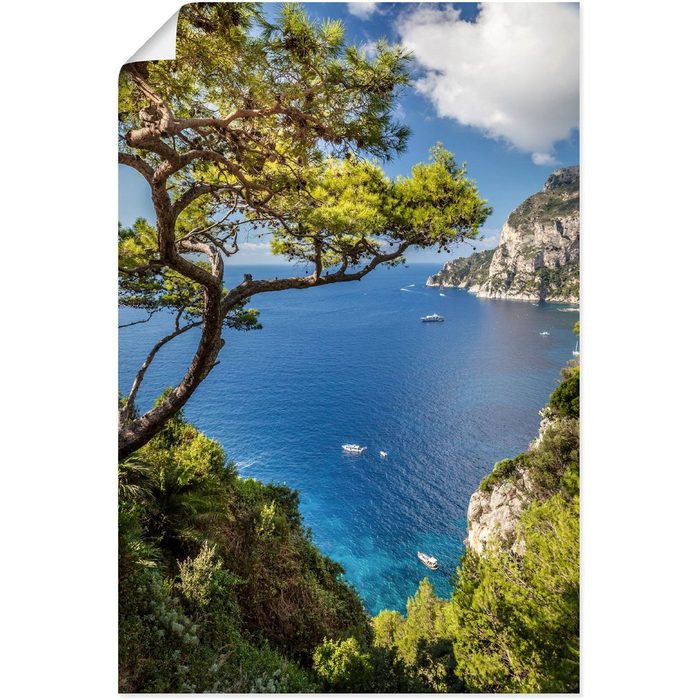 Artland Wandbild Punta de Masullo Insel Capri Italien Meer Bilder (1 St) als Alubild Leinwandbild Wandaufkleber oder Poster in versch. Größen