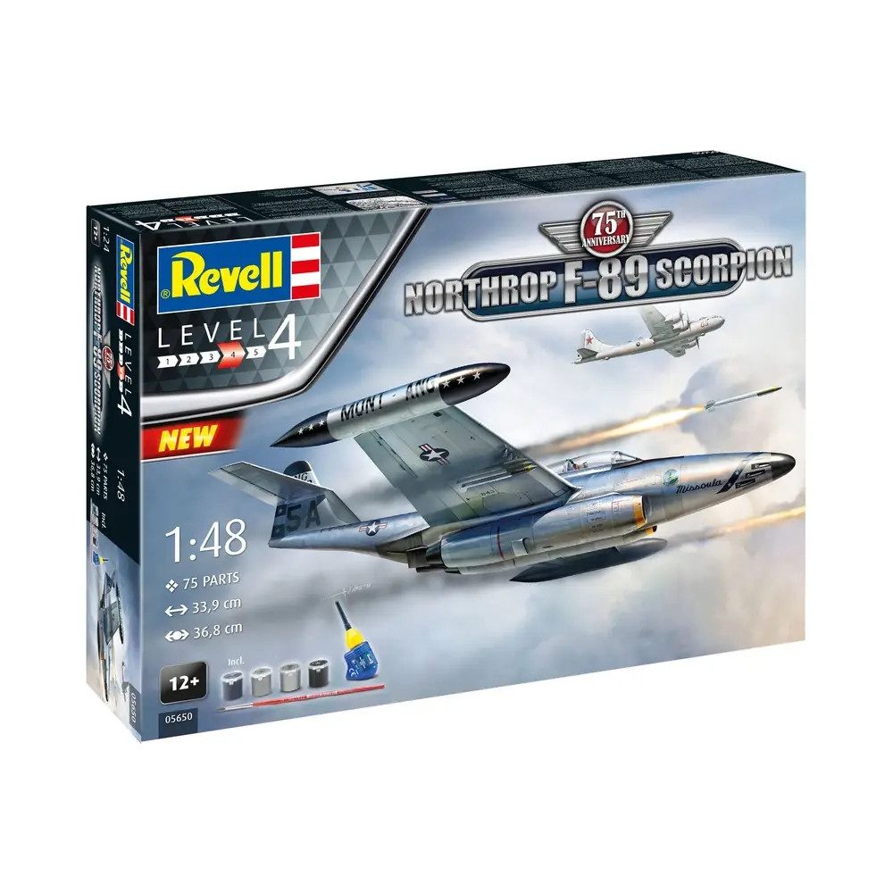 Revell® Modellflugzeug Geschenkset 75th Anniv. Northrop F-89 Scorpion, Revell Modellbausatz m