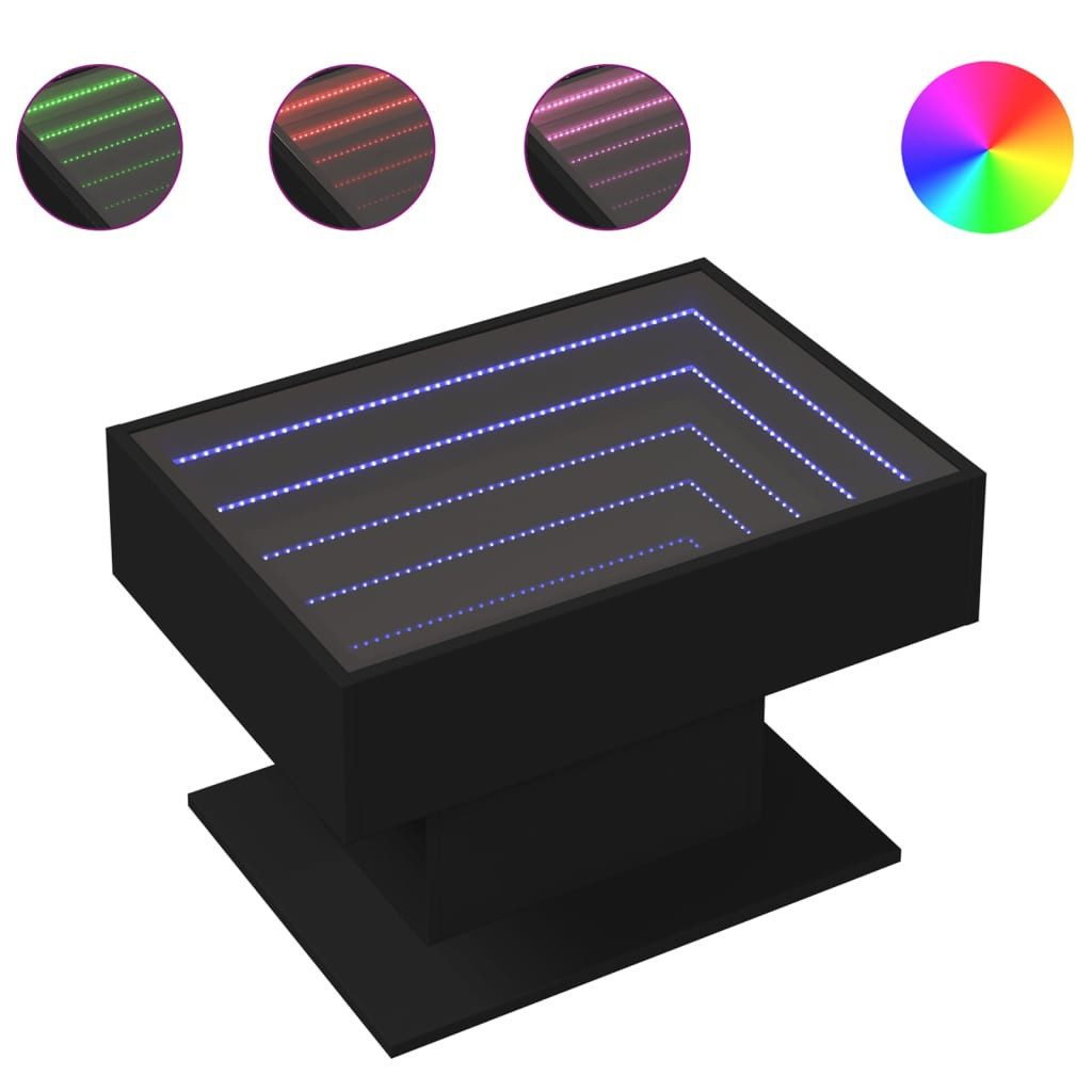 vidaXL Couchtisch LED-Couchtisch Schwarz 70x50x45 cm günstig online kaufen