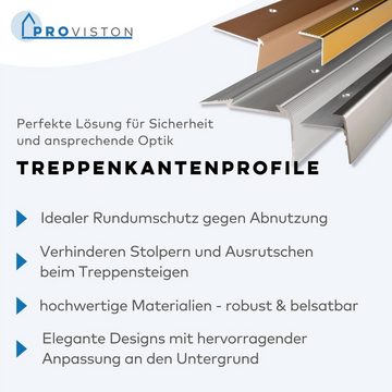 PROVISTON Treppenkantenprofil Aluminium, 31 x 43 x 1000 mm, Silber, Treppenkante, Winkelprofil