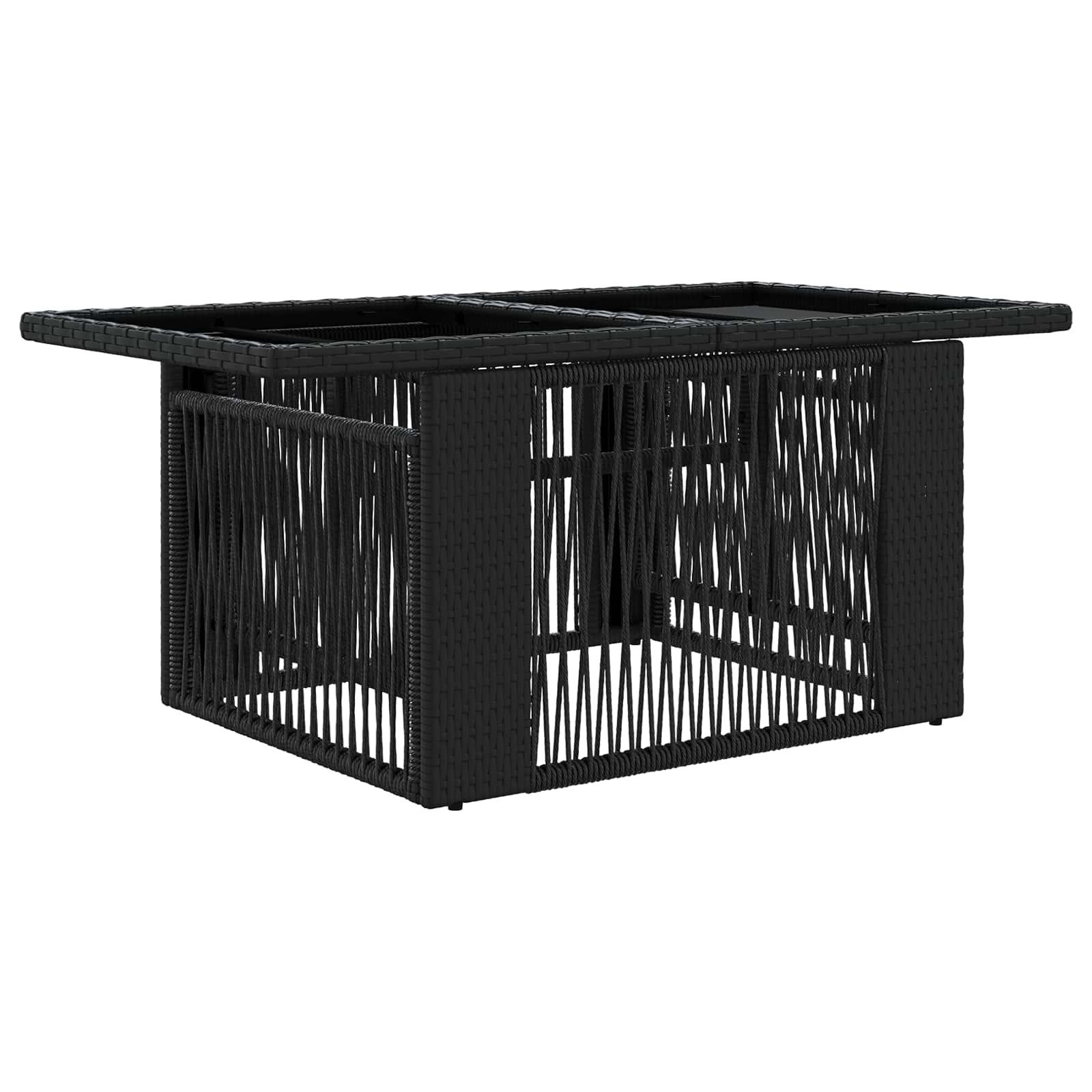 vidaXL Gartentisch Garten Lifting Up Tisch Schwarz 100 x 55 x 37 cm (1-St)
