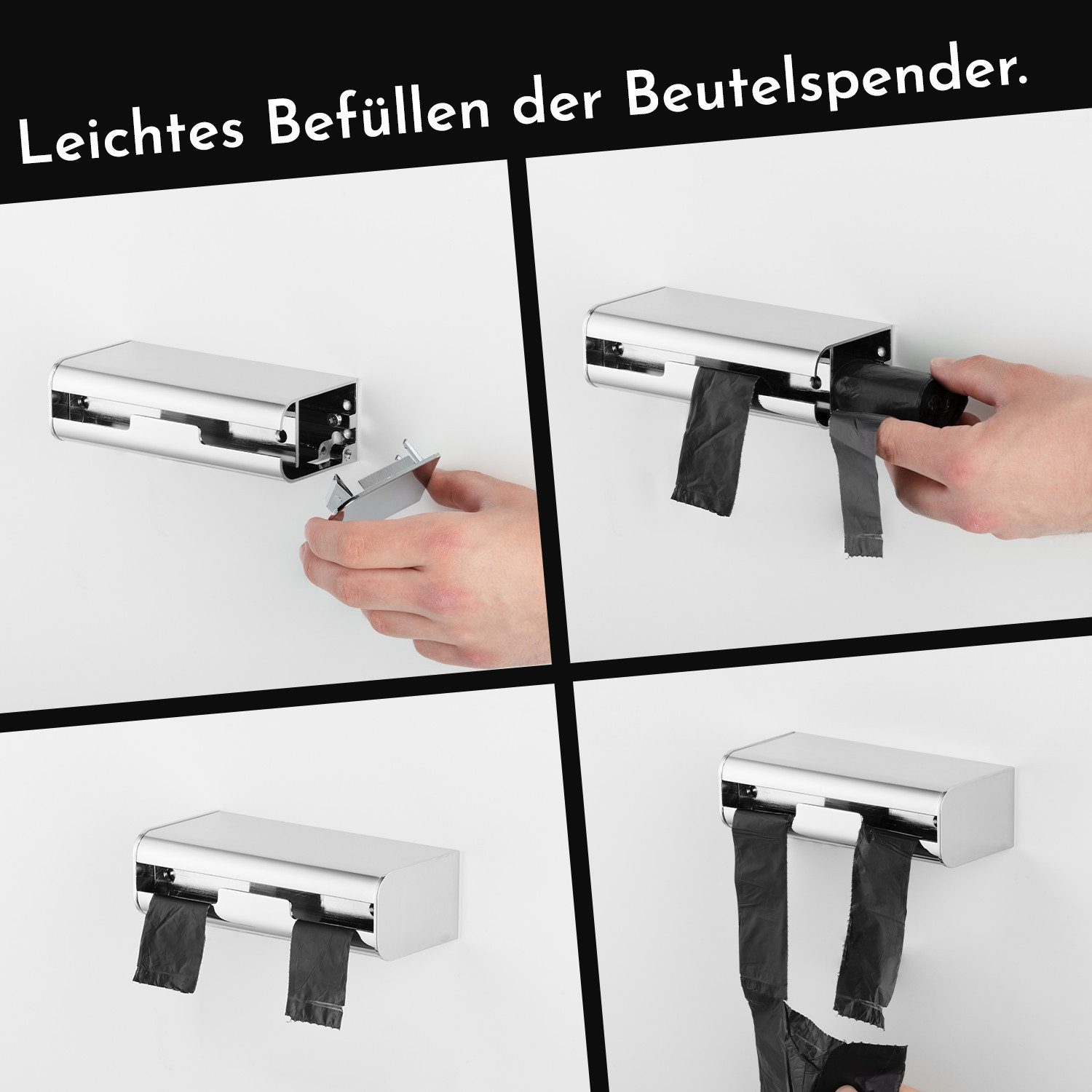 Bürstenking Müllbeutel Hygienebeutel schwarz – blickdicht & geruchsfrei 250 Stück schwarz, Blickdicht, geruchsfrei, Einwegartikel, pro Beutel: ca.650 ml