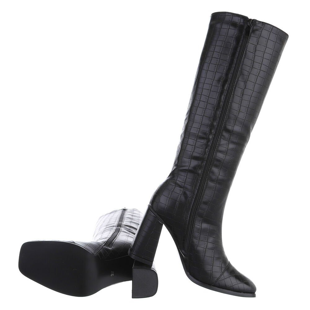 Ital-Design Damen Elegant High-Heel-Stiefel (81409720) Blockabsatz günstig online kaufen