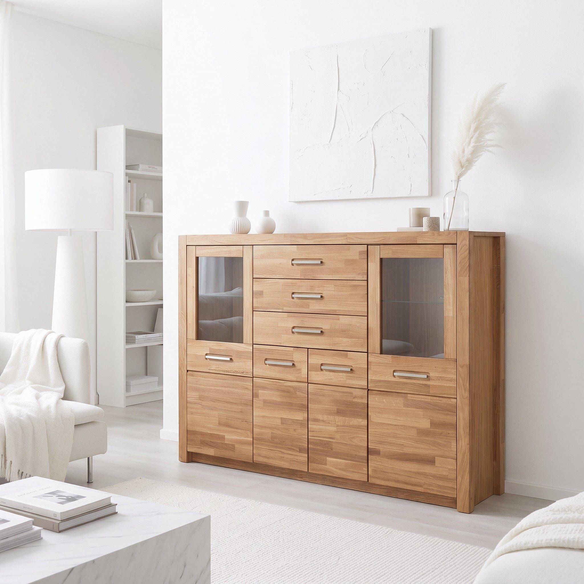 bv-vertrieb Highboard Highboard 163x122x40 Türenkommode Anrichte Wildeiche geölt #4361