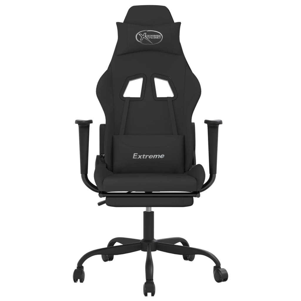 furnicato Gaming-Stuhl mit Schwarz Stoff Fußstütze St) (1