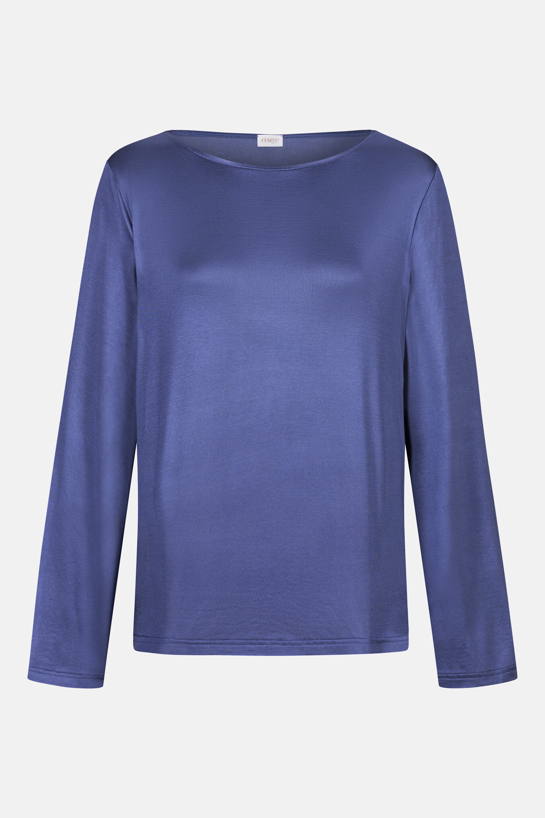 Mey Pyjamaoberteil Mey T-Shirt langarm Serie Pure Shine Uni T-Shirt (1-tlg) Elegantes Pyjama Shirt, Luxuriöser Glanz, Softer Viskose-Cotton-Mix