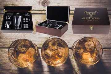 echos Gläser-Set Eco-5020, Glas, Whiskey Geschenkset 13-teilig,8 Granitsteine + Zange,Kalk-Natron-Glas