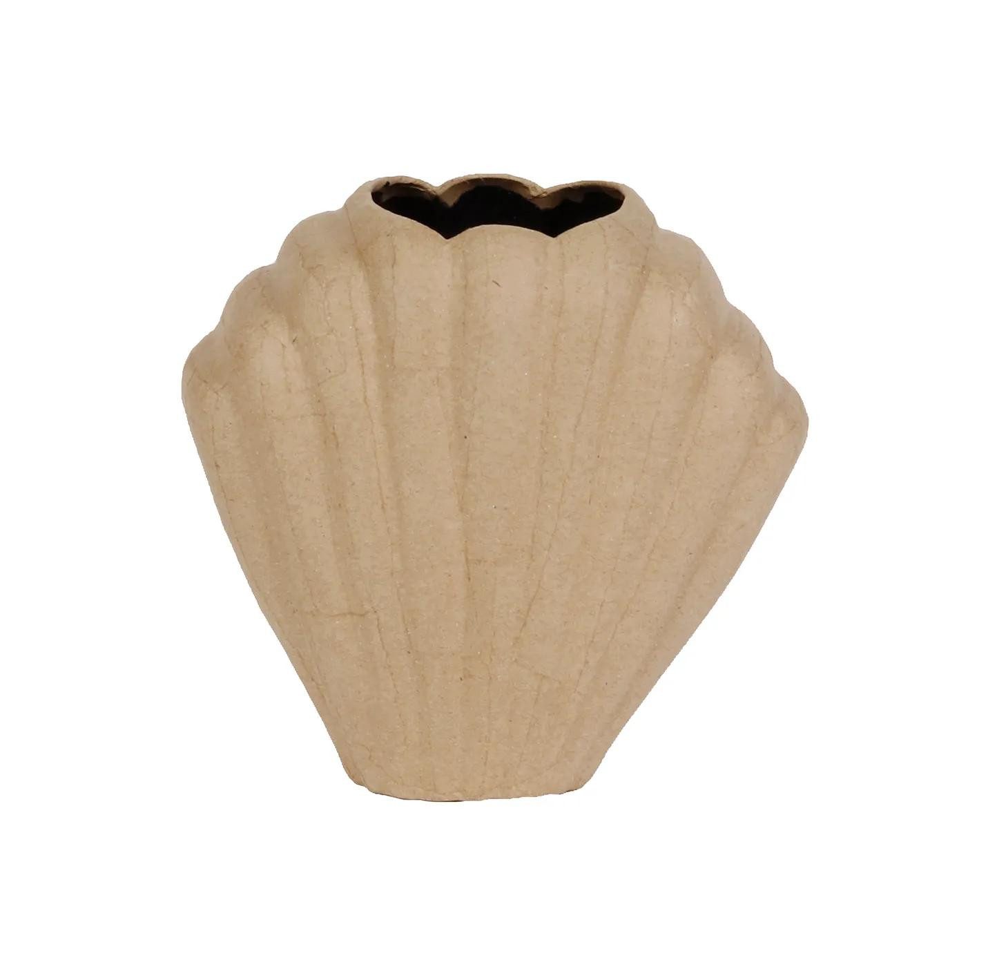 décopatch Papierdekoration Braunes Pappmaché, Muschelvase, wasserdicht - Kartonbraun HD072C, DECO-Supports