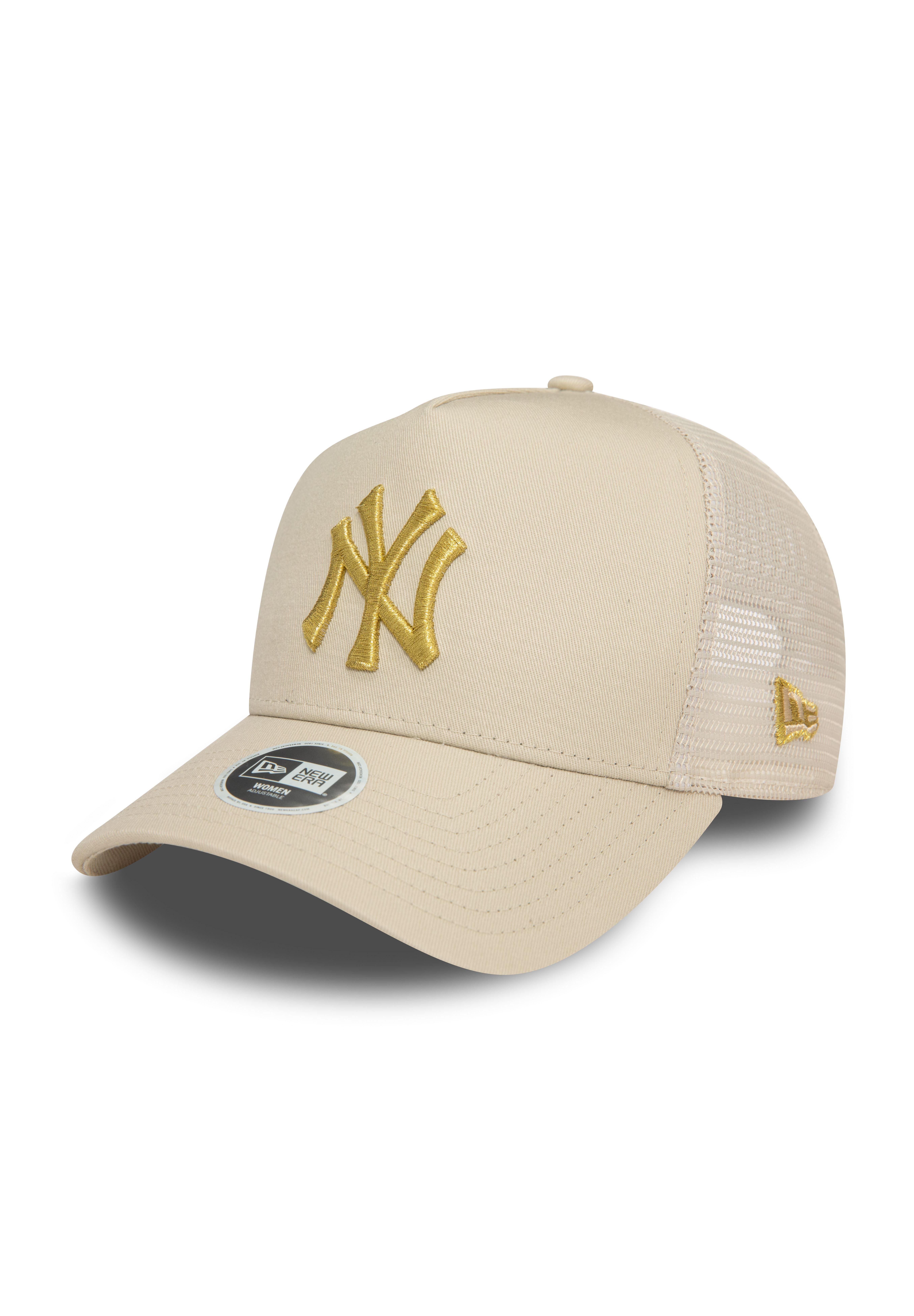 Baseball Cap New York Yankees MLB Metallic Logo Beige Verstellbare A-Frame Damen Tr