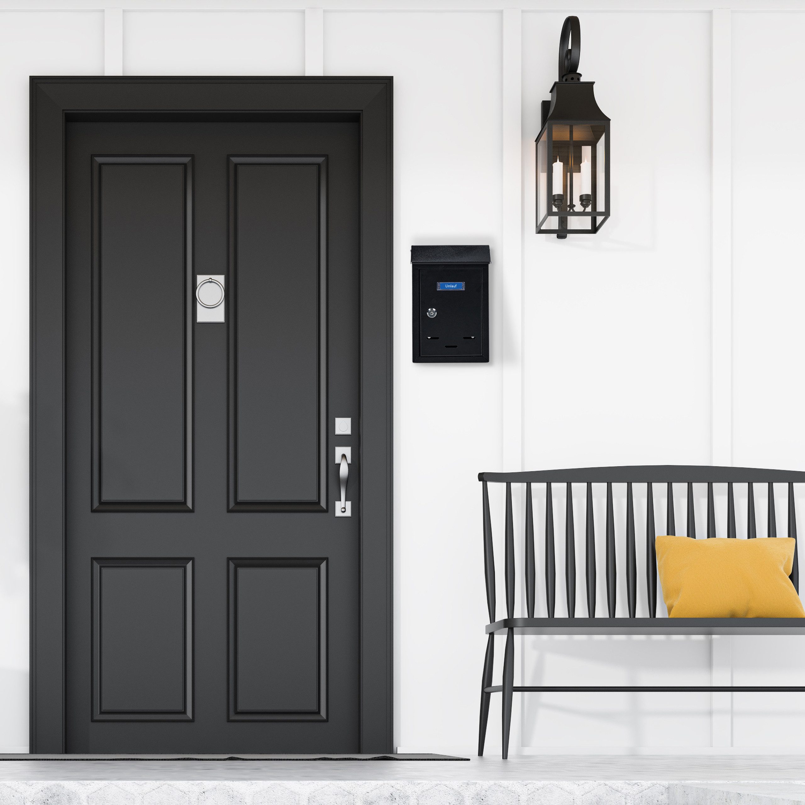 relaxdays Briefkasten mit Namensschild (1-St), schwarz günstig online kaufen