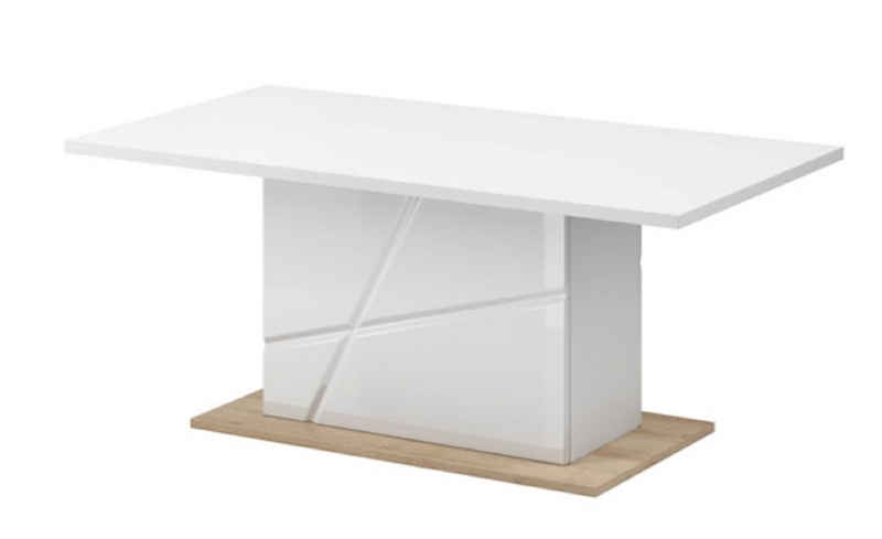 Feldmann-Wohnen Couchtisch Futura (Futura, 1-St., Couchtisch mit einer Tischplatte), 115cm weiß / weiß hg - eiche riviera
