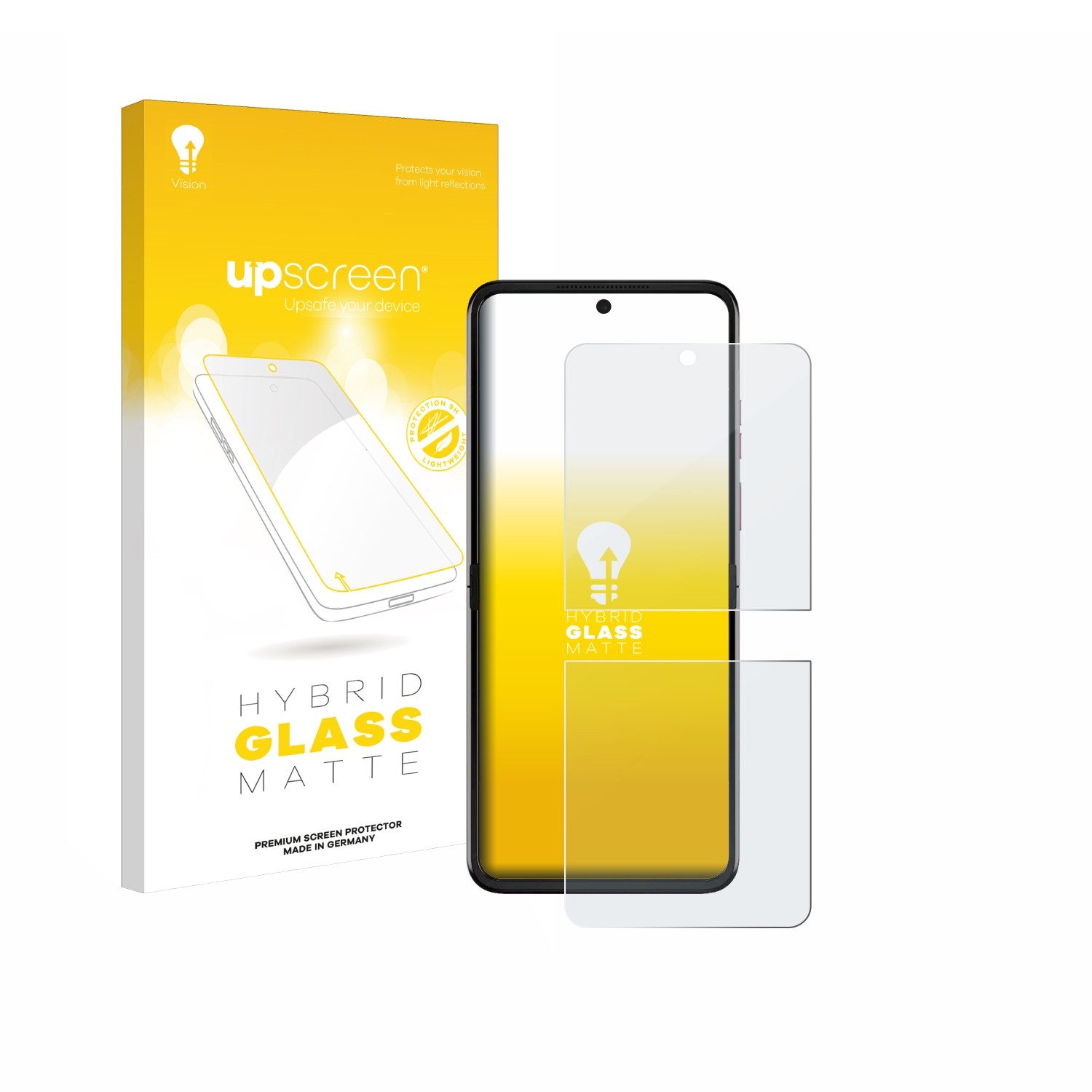 upscreen Displayschutzglas Folie für Motorola Razr 2025, Schutzfolie Glas Panzer Display Schutz matt