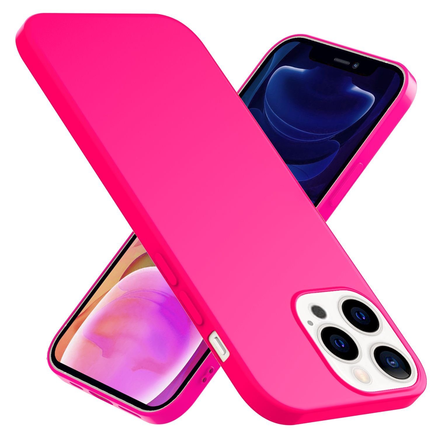 Nalia Smartphone-Hülle Apple iPhone 13 Pro Max, Neon Silikon Hülle / Bunt Leuchtend / Rutschfest / Flexibel / Weich