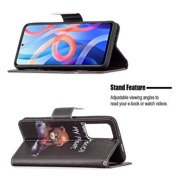 Wigento Handyhülle Für Xiaomi Poco M4 Pro 5G Kunstleder Handy Tasche Book Motiv 1 Schutz Hülle Case Cover Etui Neu