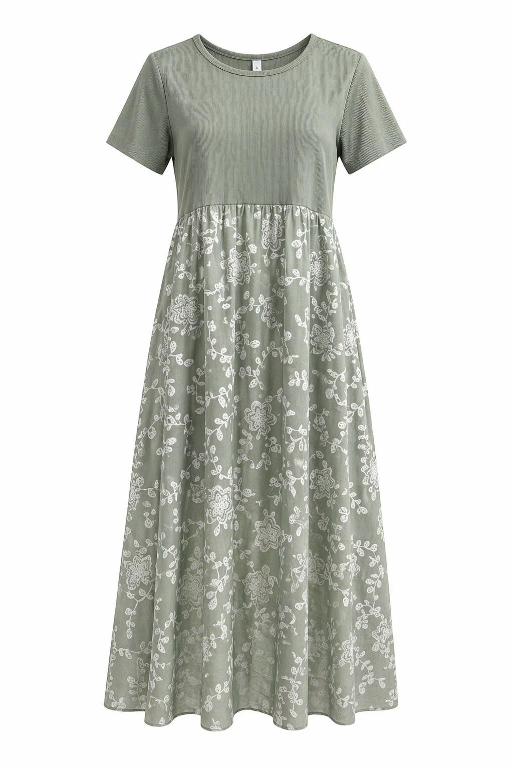 Mississhop Jerseykleid Damen Sommerkleid mit floralem Muster – Gr.(S/M)
