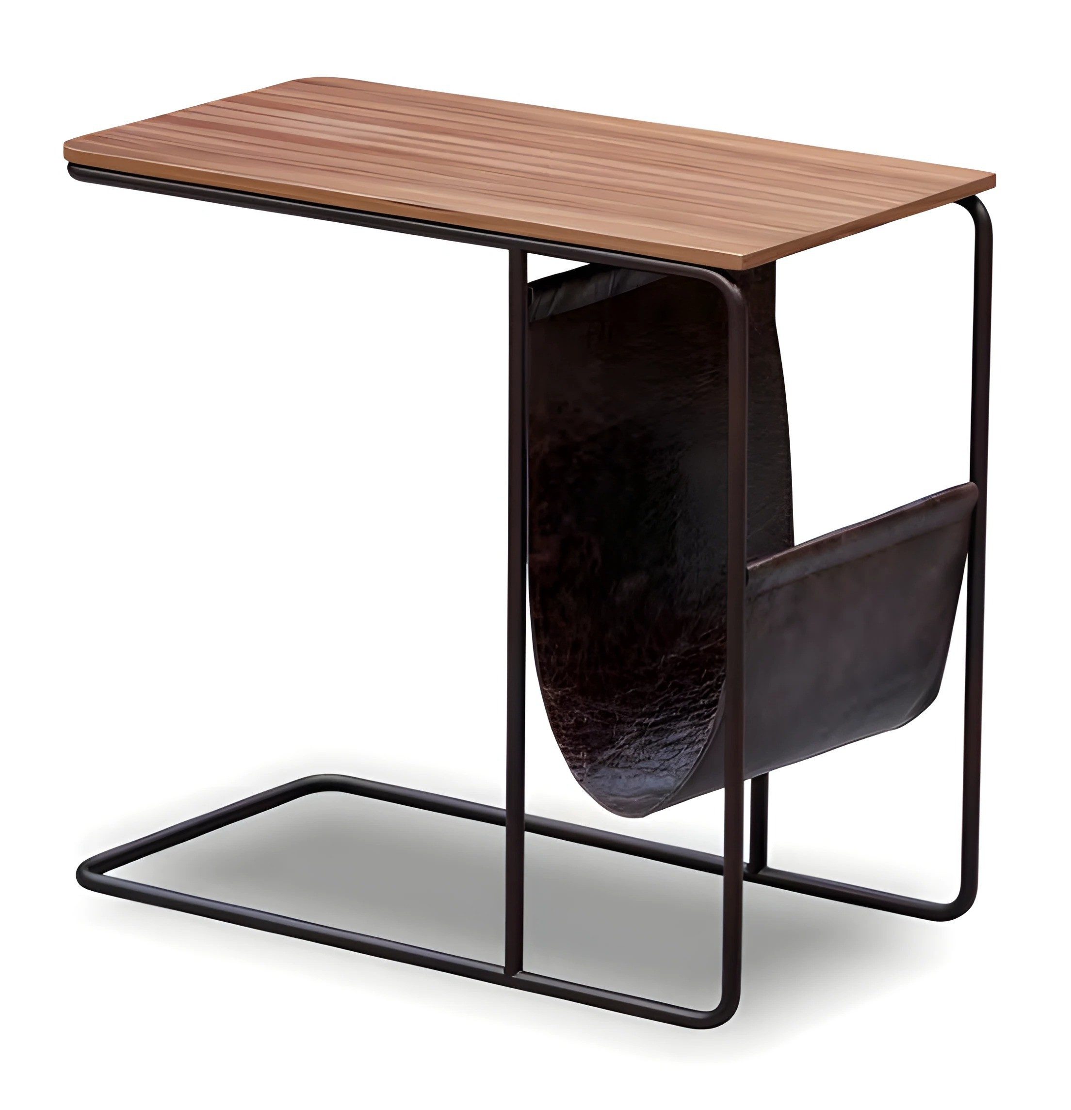 Xlmoebel Zeitungsständer Beistelltisch Holz Metall Braun modern elegant von XLMOEBEL (1 St), Made in Europa