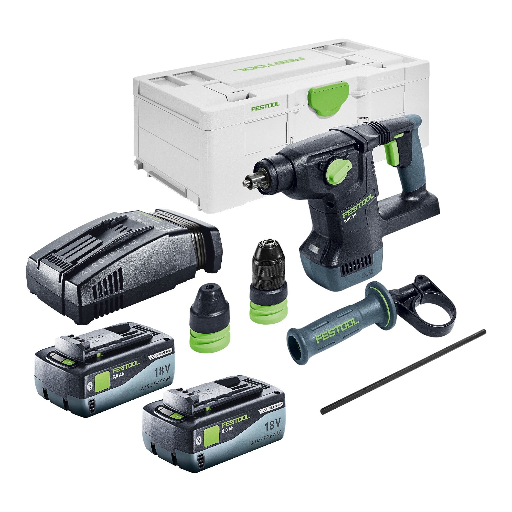FESTOOL Akku-Bohrhammer Festool KHC 18 EB-Basic Akku Kombihammer 18 V 2,6 J SDS-Plus Brushless