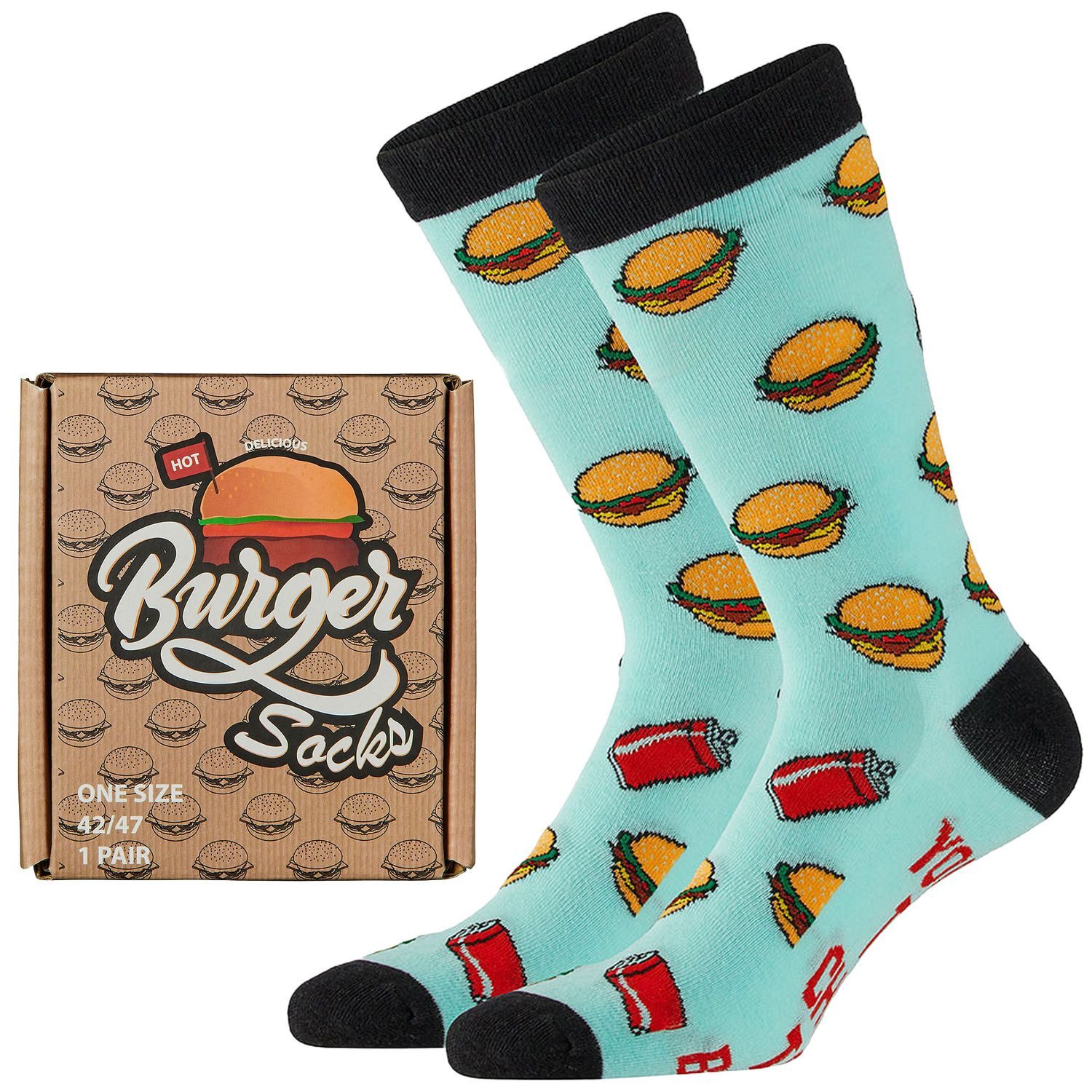 Apollo Socken HAMBURGER (1-Paar) verpackt in einer Hamburger-Schachtel