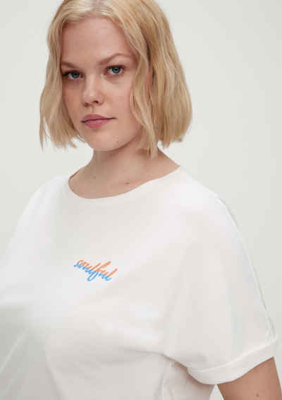 TRIANGLE Kurzarmshirt Baumwollshirt mit Stickerei Stickerei